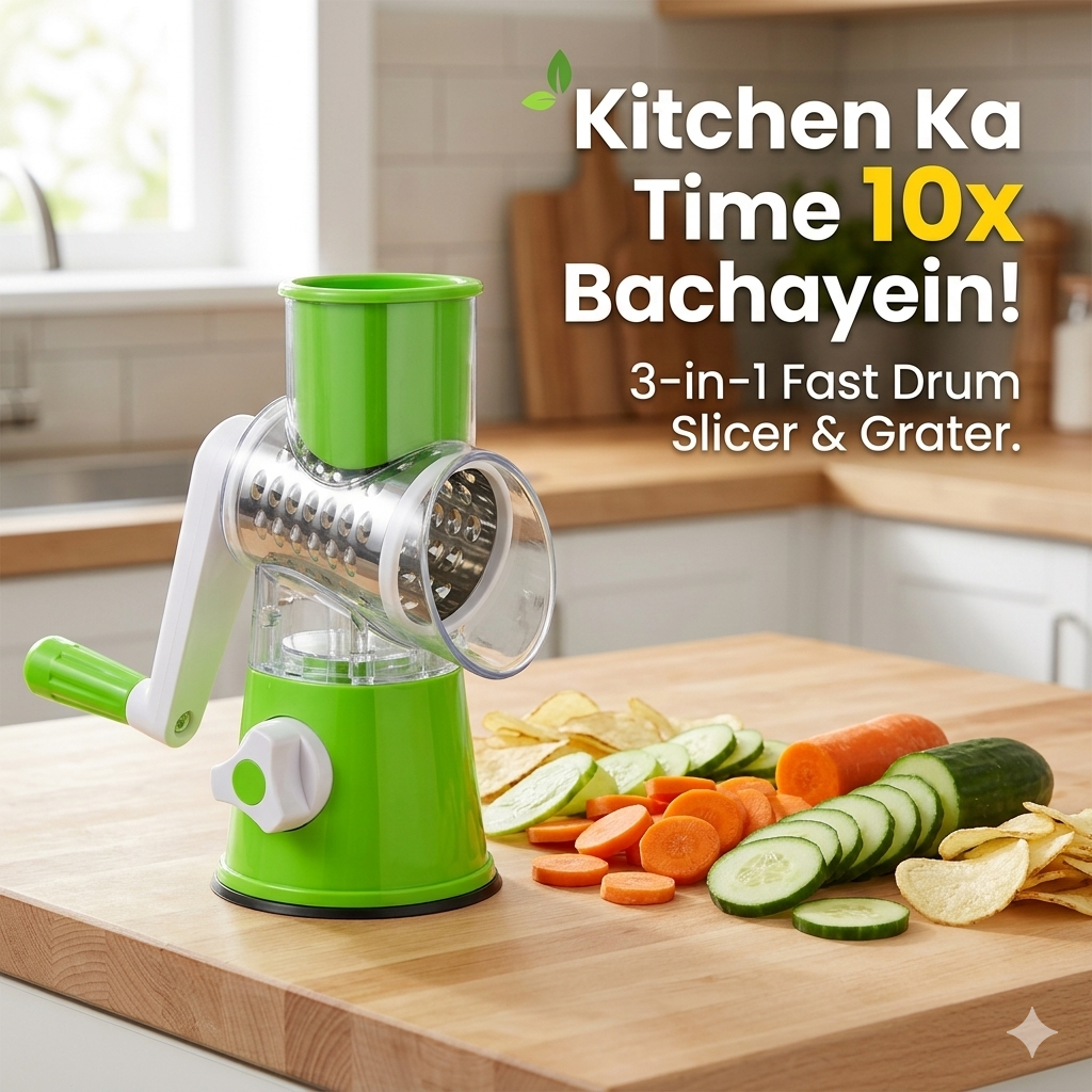 Manual Vegetable Drum cutter Slicer Multifunctional Round Slicer